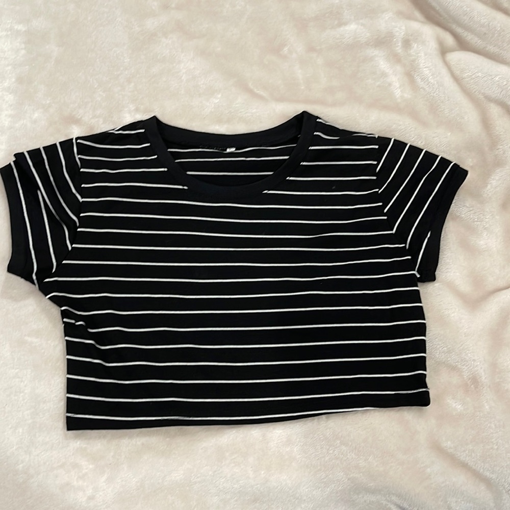 Plain striped crop top